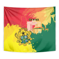 Ghana Republic Day Tapestry Black Star Square With Coat Of Arms