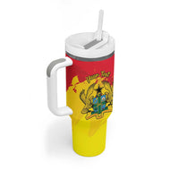 Personalized Ghana Republic Day Tumbler With Handle Black Star Square With Coat Of Arms