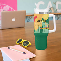Personalized Ghana Republic Day Tumbler With Handle Black Star Square With Coat Of Arms