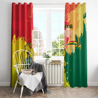 Ghana Republic Day Window Curtain Black Star Square With Coat Of Arms