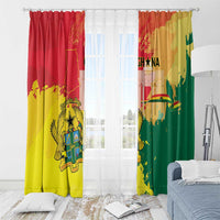 Ghana Republic Day Window Curtain Black Star Square With Coat Of Arms