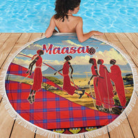 Kenya Adumu Dance Beach Blanket Maasai Shuka Pattern - Kenyan Safari
