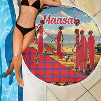 Kenya Adumu Dance Beach Blanket Maasai Shuka Pattern - Kenyan Safari