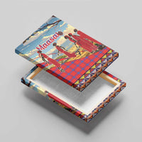 Kenya Adumu Dance Canvas Wall Art Maasai Shuka Pattern - Kenyan Safari
