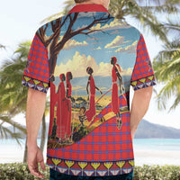 Kenya Adumu Dance Hawaiian Shirt Maasai Shuka Pattern - Kenyan Safari