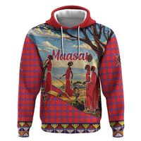 Kenya Adumu Dance Hoodie Maasai Shuka Pattern - Kenyan Safari