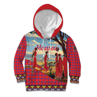 Kenya Adumu Dance Kid Hoodie Maasai Shuka Pattern - Kenyan Safari