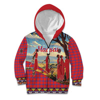 Kenya Adumu Dance Kid Hoodie Maasai Shuka Pattern - Kenyan Safari