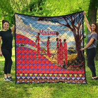 Kenya Adumu Dance Quilt Maasai Shuka Pattern - Kenyan Safari