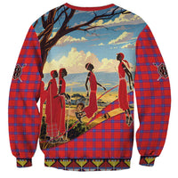 Kenya Adumu Dance Sweatshirt Maasai Shuka Pattern - Kenyan Safari