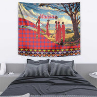 Kenya Adumu Dance Tapestry Maasai Shuka Pattern - Kenyan Safari