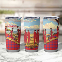 Kenya Adumu Dance Tumbler Cup Maasai Shuka Pattern - Kenyan Safari