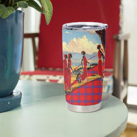 Kenya Adumu Dance Tumbler Cup Maasai Shuka Pattern - Kenyan Safari