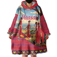 Kenya Adumu Dance Wearable Blanket Hoodie Maasai Shuka Pattern - Kenyan Safari