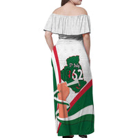 Happy Algeria Independence Day Family Matching Off Shoulder Maxi Dress and Hawaiian Shirt Maqam Echahid Coat Of Arms
