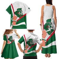 Happy Algeria Independence Day Family Matching Tank Maxi Dress and Hawaiian Shirt Maqam Echahid Coat Of Arms