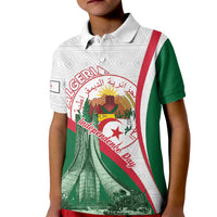 Happy Algeria Independence Day Kid Polo Shirt Maqam Echahid Coat Of Arms