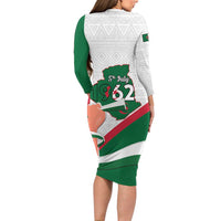 Happy Algeria Independence Day Long Sleeve Bodycon Dress Maqam Echahid Coat Of Arms
