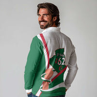 Happy Algeria Independence Day Long Sleeve Polo Shirt Maqam Echahid Coat Of Arms