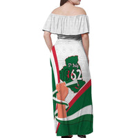 Happy Algeria Independence Day Off Shoulder Maxi Dress Maqam Echahid Coat Of Arms