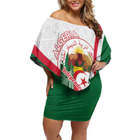 Happy Algeria Independence Day Off Shoulder Short Dress Maqam Echahid Coat Of Arms