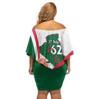 Happy Algeria Independence Day Off Shoulder Short Dress Maqam Echahid Coat Of Arms