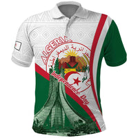Happy Algeria Independence Day Polo Shirt Maqam Echahid Coat Of Arms