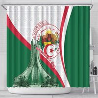 Happy Algeria Independence Day Shower Curtain Maqam Echahid Coat Of Arms