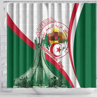 Happy Algeria Independence Day Shower Curtain Maqam Echahid Coat Of Arms