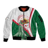 Happy Algeria Independence Day Sleeve Zip Bomber Jacket Maqam Echahid Coat Of Arms