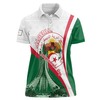 Happy Algeria Independence Day Women Polo Shirt Maqam Echahid Coat Of Arms