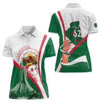 Happy Algeria Independence Day Women Polo Shirt Maqam Echahid Coat Of Arms