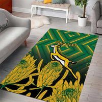 South Africa Rugby Custom Area Rug Forever Green Forever Gold