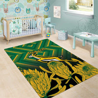 South Africa Rugby Custom Area Rug Forever Green Forever Gold