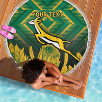 South Africa Rugby Custom Beach Blanket Forever Green Forever Gold