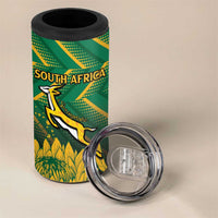 South Africa Rugby Custom 4 in 1 Can Cooler Tumbler Forever Green Forever Gold
