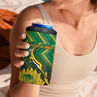 South Africa Rugby Custom 4 in 1 Can Cooler Tumbler Forever Green Forever Gold
