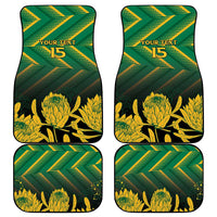 South Africa Rugby Custom Car Mats Forever Green Forever Gold