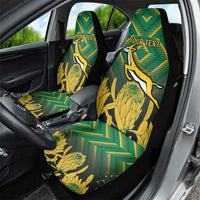 South Africa Rugby Custom Car Seat Cover Forever Green Forever Gold