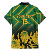 South Africa Rugby Custom Family Matching Mermaid Dress and Hawaiian Shirt Forever Green Forever Gold
