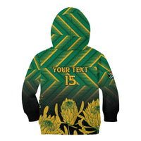 South Africa Rugby Custom Kid Hoodie Forever Green Forever Gold