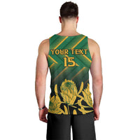 South Africa Rugby Custom Men Tank Top Forever Green Forever Gold