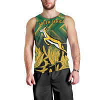 South Africa Rugby Custom Men Tank Top Forever Green Forever Gold