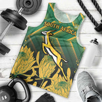 South Africa Rugby Custom Men Tank Top Forever Green Forever Gold