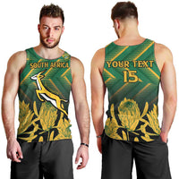 South Africa Rugby Custom Men Tank Top Forever Green Forever Gold
