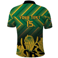 South Africa Rugby Custom Polo Shirt Forever Green Forever Gold