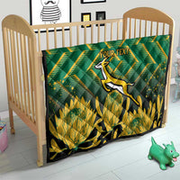 South Africa Rugby Custom Quilt Forever Green Forever Gold