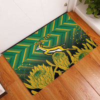 South Africa Rugby Custom Rubber Doormat Forever Green Forever Gold