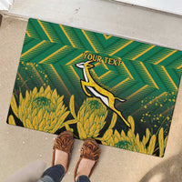 South Africa Rugby Custom Rubber Doormat Forever Green Forever Gold