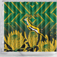 South Africa Rugby Custom Shower Curtain Forever Green Forever Gold